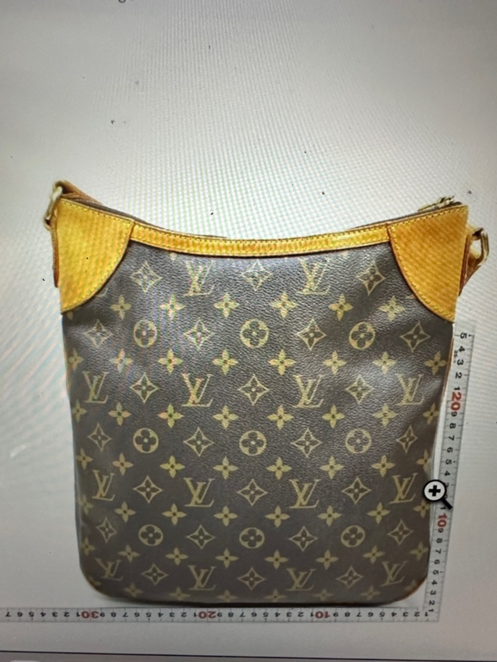 Authentic LOUIS VUITTON Brown Monogram Odeon MM Shoulder Bag - Picture 2 of 11